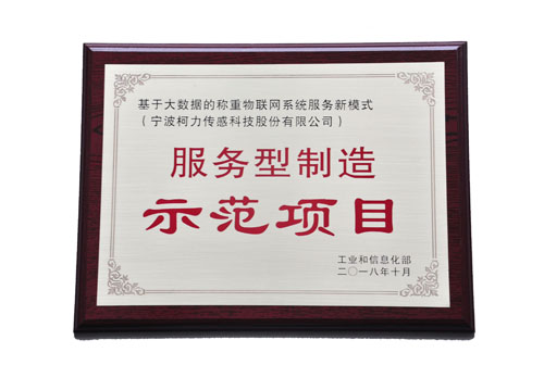 基于大數(shù)據(jù)的稱重物聯(lián)網(wǎng)系統(tǒng)服務(wù)新模式，榮獲工信部“服務(wù)型制造示范項目”